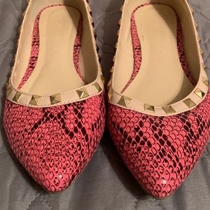 Neon pink flats
